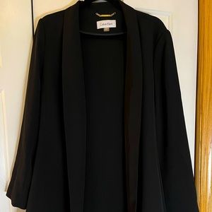 Black draping Calvin Klein blazer. Extra long - will hit at the top of thigh